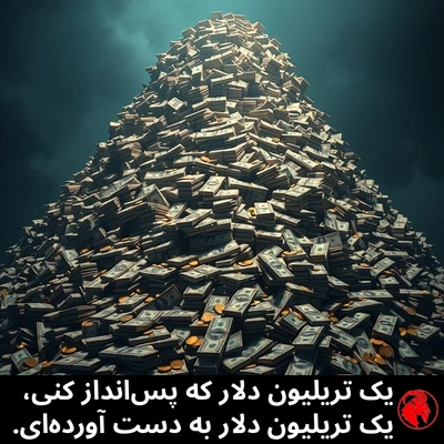 کوهِ سربه‌فلک‌کشیده‌ای از پول که تا آسمانِ توفانی بالا رفته است