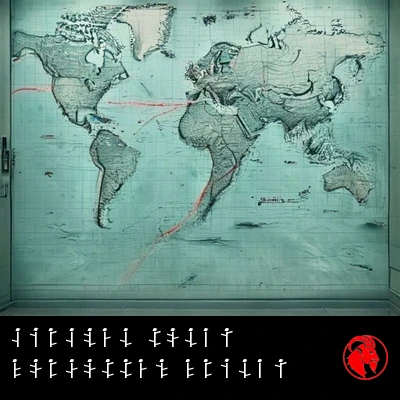 A nautical wall map in a government office with one sea channel circled in red. Caption: Circled today, forgotten Friday
