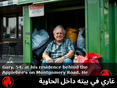 غاري في بيته داخل حاوية القمامة