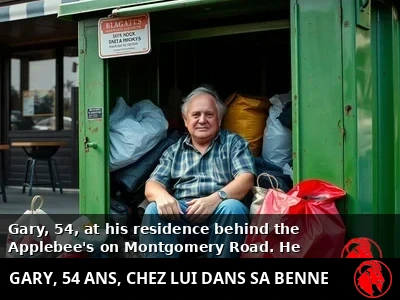 Gary chez lui dans sa benne
