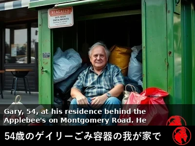 ごみ容器のわが家にいるゲイリー