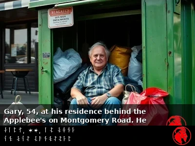 Gary at home in his dumpster behind the Applebee's