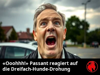 Parkplatzwächter mit einem Ausdruck dämmernden Entsetzens