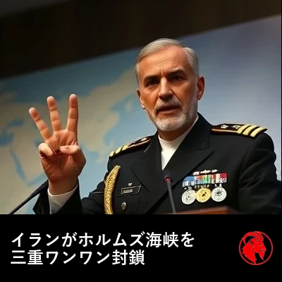 海図を指し示しながら演台に立つイラン海軍司令官