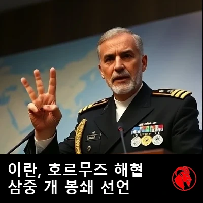 해도를 가리키며 연단에 선 이란 해군 지휘관