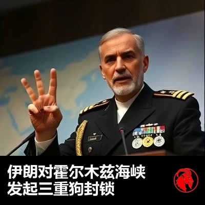 伊朗海军指挥官在讲台前指着一张航海图