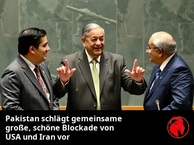 Pakistanischer Außenminister, der zwischen zwei verfeindeten Diplomaten gestikuliert