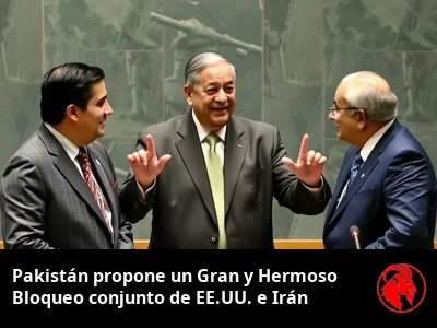 El ministro de Exteriores paquistaní gesticulando entre dos diplomáticos hostiles