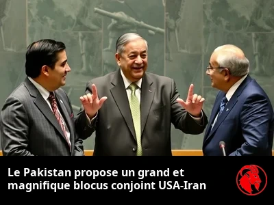 Le ministre pakistanais des Affaires étrangères faisant un geste entre deux diplomates hostiles