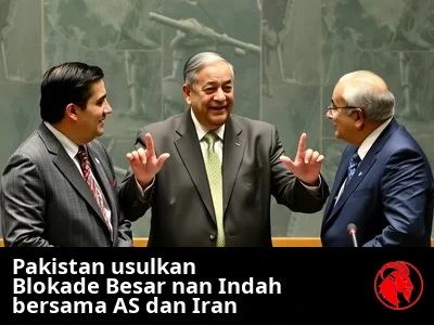Menteri luar negeri Pakistan memberi isyarat di antara dua diplomat yang bermusuhan