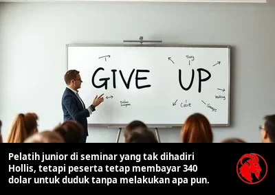 Seorang pelatih junior di sebuah seminar yang tidak dihadiri Hollis