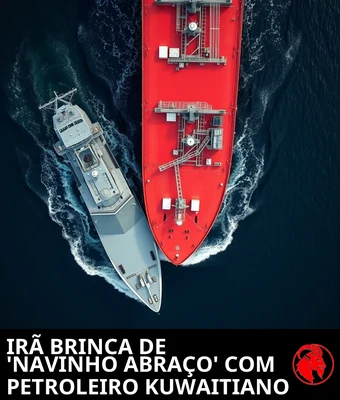 IRÃ BRINCA DE 'NAVINHO ABRAÇO' COM PETROLEIRO KUWAITIANO