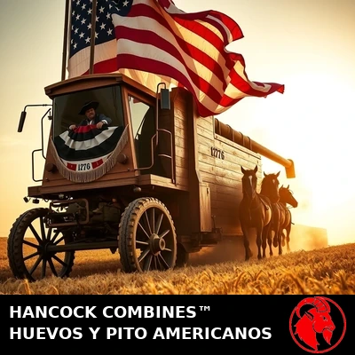 Hancock Combines: una colosal cosechadora-camioneta de madera de 1776 envuelta en bandera y festones patrios