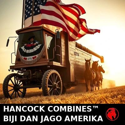 Hancock Combines: sebuah combine-pikap kayu raksasa tahun 1776 berhias bendera dan kain pesta