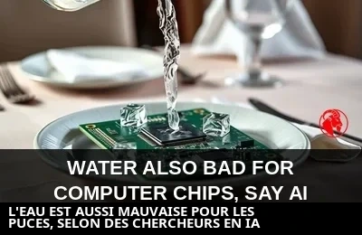 Une chercheuse verse de l'eau glacée sur une puce d'IA posée dans une assiette