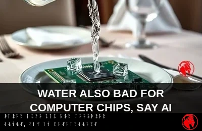 Water poured onto an AI chip